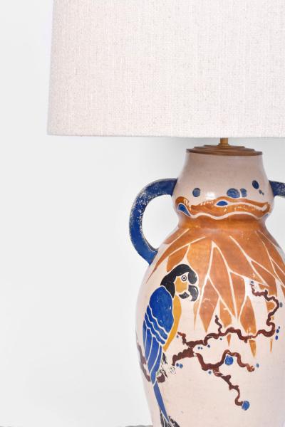 Parrots ceramic lamp 1930s 