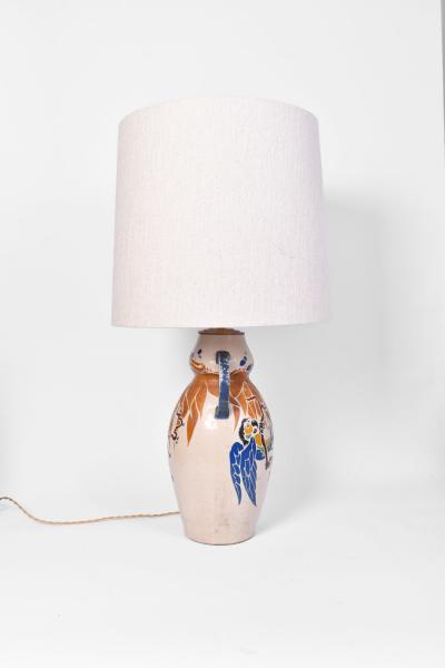 Parrots ceramic lamp 1930s 