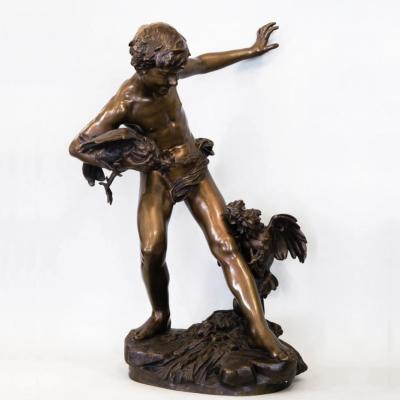 Paul Chevre Boy Separating Fighting Cocks France Canada