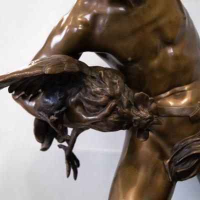 Paul Chevre Boy Separating Fighting Cocks France Canada