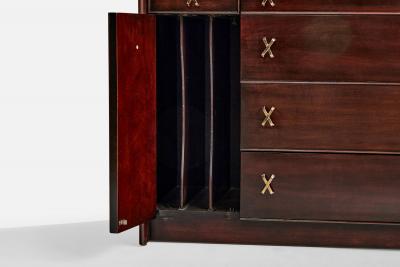 Paul Frankl Cabinet with Mahogany Brass and Cork USA 1950s
