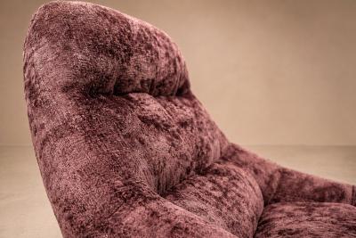 Percival Lafer MP 163 Earth Lounge Chair Ottoman in Tufted Mohair 1976