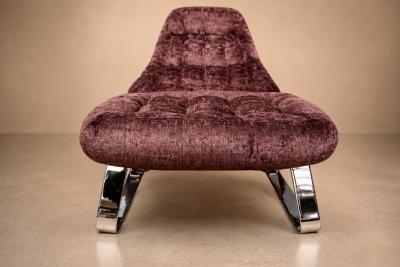 Percival Lafer MP 163 Earth Lounge Chair Ottoman in Tufted Mohair 1976