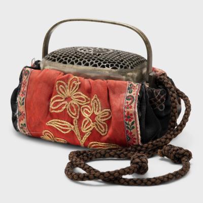 Petite Brass Brazier with Embroidered Pouch