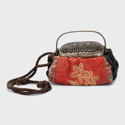 Petite Brass Brazier with Embroidered Pouch