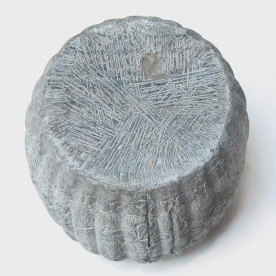 Petite Melon Stone Drum with Fruit Flora