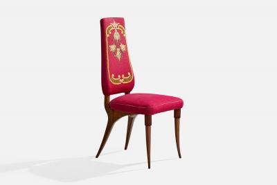 Pier Luigi Colli Dining Room Chairs with Wood and Fabric Italy 1950s