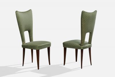 Pier Luigi Colli Dining Room Chairs with Wood and Fabric Italy 1950s