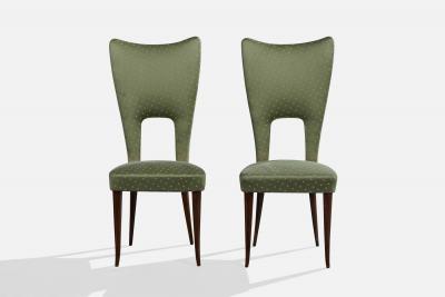 Pier Luigi Colli Dining Room Chairs with Wood and Fabric Italy 1950s