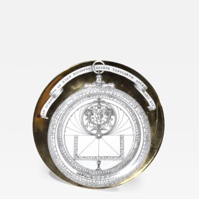 Piero Fornasetti Vintage Piero Fornasetti Astrolabe Porcelain Plate 11 in Astrolabio Pattern