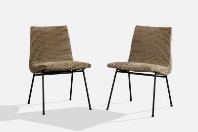 Pierre Paulin Dining Room Chairs with Fabric and Metal France 1950s