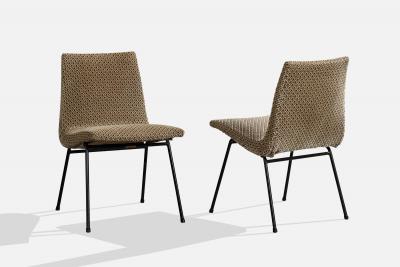 Pierre Paulin Dining Room Chairs with Fabric and Metal France 1950s