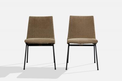 Pierre Paulin Dining Room Chairs with Fabric and Metal France 1950s