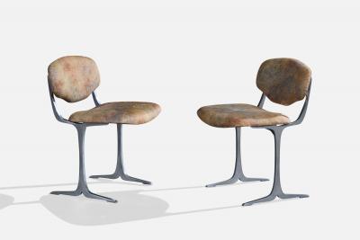 Pierre Pichard Dining Room Chairs with Metal and Vinyl France 1970s