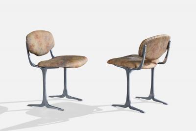 Pierre Pichard Dining Room Chairs with Metal and Vinyl France 1970s