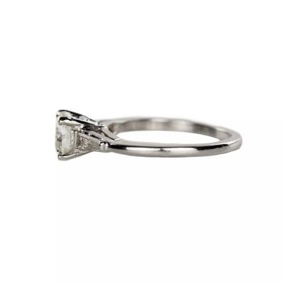 Platinum And Diamond Ring Of Classic Three Stone Design