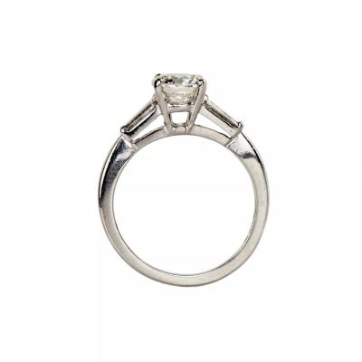 Platinum And Diamond Ring Of Classic Three Stone Design