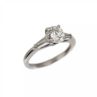 Platinum And Diamond Ring Of Classic Three Stone Design