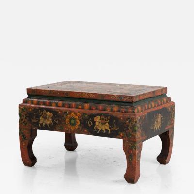 Polychrome Indonesian Cocktail or Low Table 20th Century