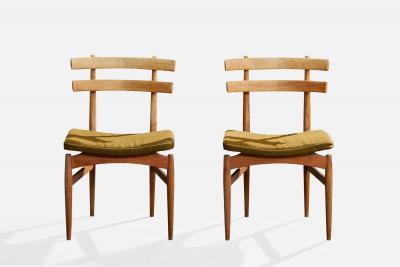 Poul Hundevad Dining Room Chairs with Teak and Fabric Denmark 1958
