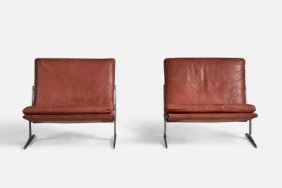 Preben Fabricius Jorgen Kastholm Lounge Chairs in Leather Denmark 1960s