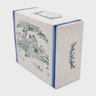 Printed Blue and White Headrest