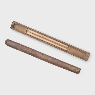 Provincial Wooden Box with Bone Chopstick Handles