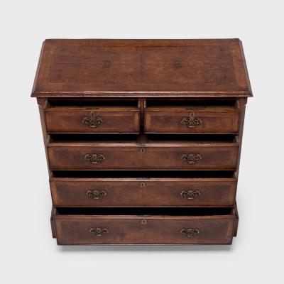Queen Anne Style Burled Walnut Chest of Drawers