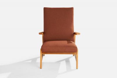 Ralph Rapson Lounge Chair with Wood and Fabric USA 1948
