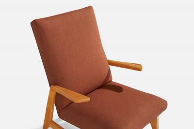 Ralph Rapson Lounge Chair with Wood and Fabric USA 1948