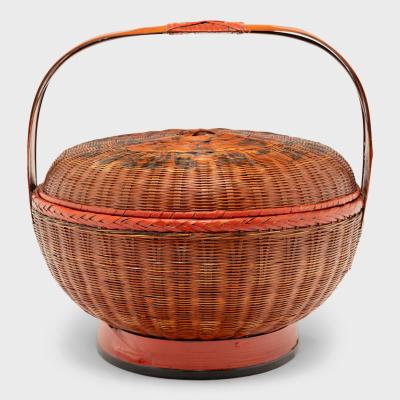 Red Lacquer Carrying Basket