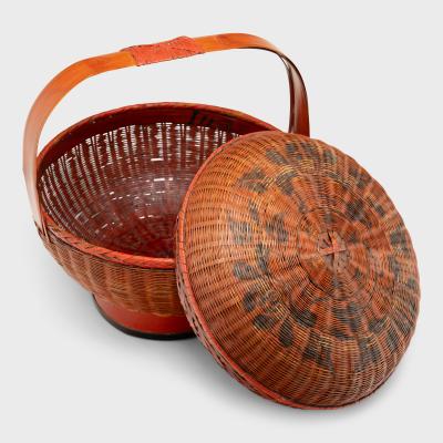 Red Lacquer Carrying Basket
