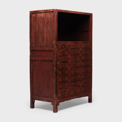Red Lacquer Medicine Cabinet