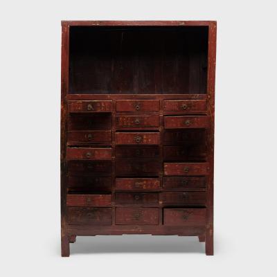 Red Lacquer Medicine Cabinet
