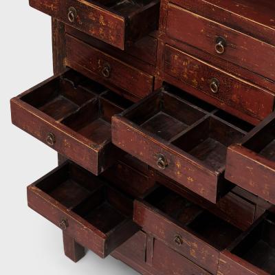 Red Lacquer Medicine Cabinet