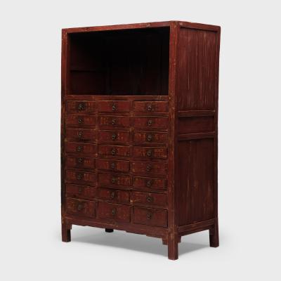 Red Lacquer Medicine Cabinet