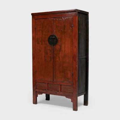 Red Lacquer Scholars Cabinet