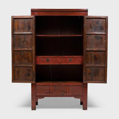 Red Lacquer Scholars Cabinet