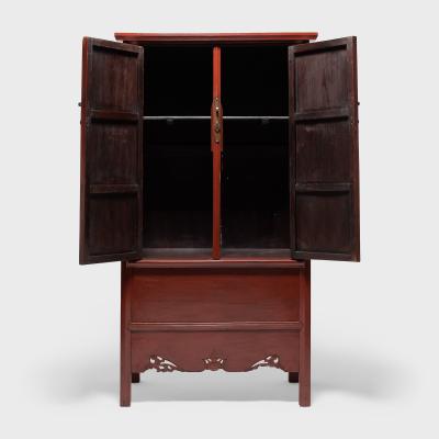 Red Lacquer Tapered Cabinet