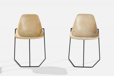 Rene Jean Caillette Side Chairs with Fiberglass and Metal France 1957