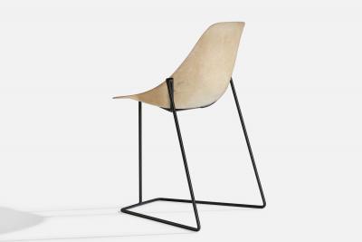 Rene Jean Caillette Side Chairs with Fiberglass and Metal France 1957