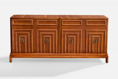 Renzo Rutili Cabinet with Wood and Brass USA 1950s