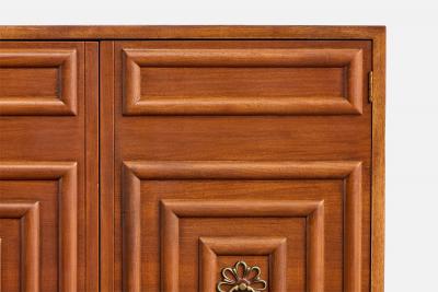 Renzo Rutili Cabinet with Wood and Brass USA 1950s