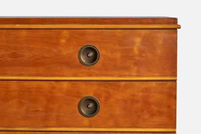 Renzo Rutili Chest of Drawers with Mahogany Maple and Brass USA 1950s