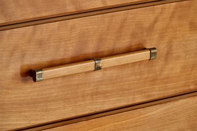 Renzo Rutili Chest of Drawers with Maple and Brass USA 1940s