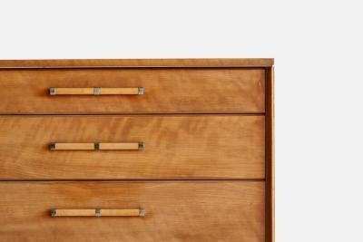 Renzo Rutili Chest of Drawers with Maple and Brass USA 1940s