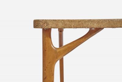 Renzo Rutili Table with Cork and Wood for Johnson Furniture Company USA 1940s