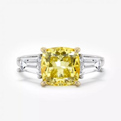 Ring In 18k Gold With A Central Fancy Vivid Yellow Diamond