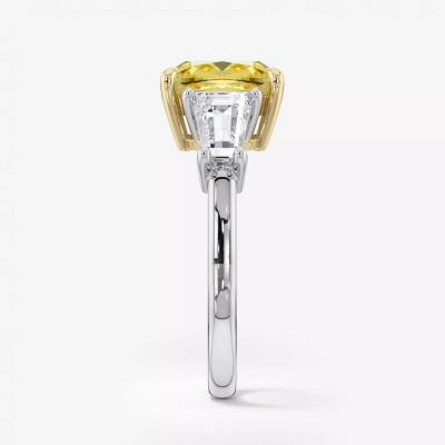 Ring In 18k Gold With A Central Fancy Vivid Yellow Diamond