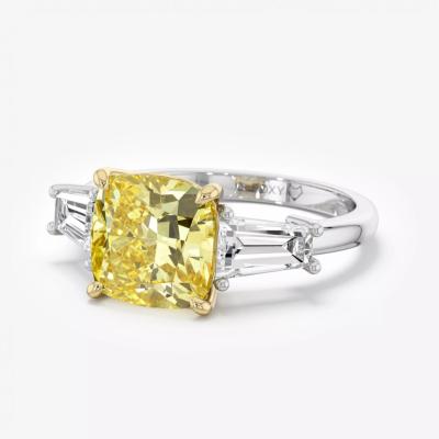 Ring In 18k Gold With A Central Fancy Vivid Yellow Diamond